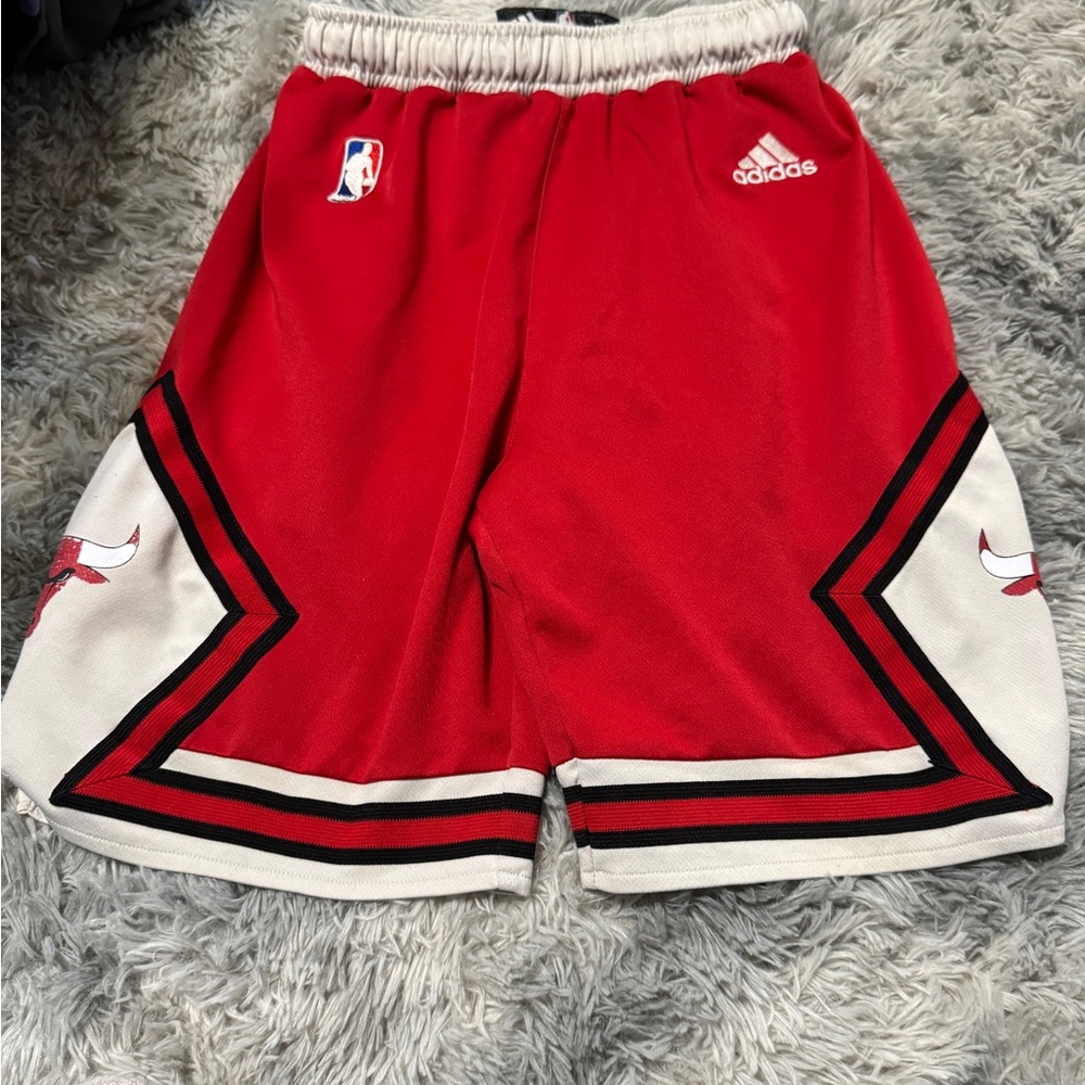 Adidas Red and White NBA Shorts